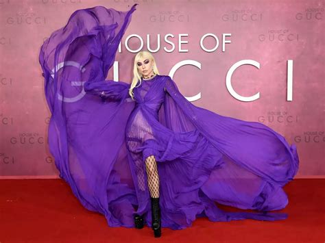 lady gaga gucci dress purple|lady gaga red carpet outfits.